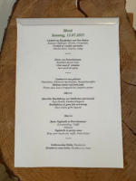 die Speisekarte des Abends